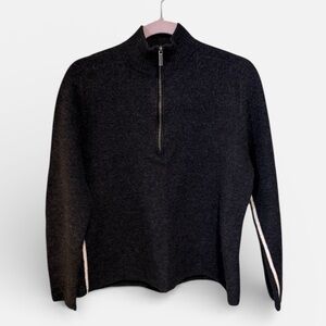 Smartwool Black Half-Zip Turtleneck Sweater with Side Stripe
